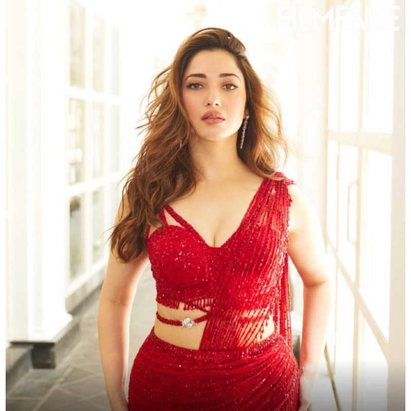 Tamannah latest in red