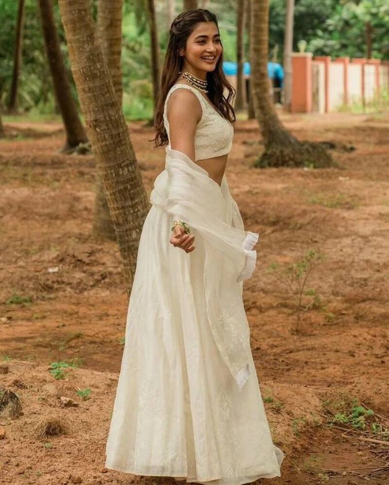 Pooja hegde new white dress clicks