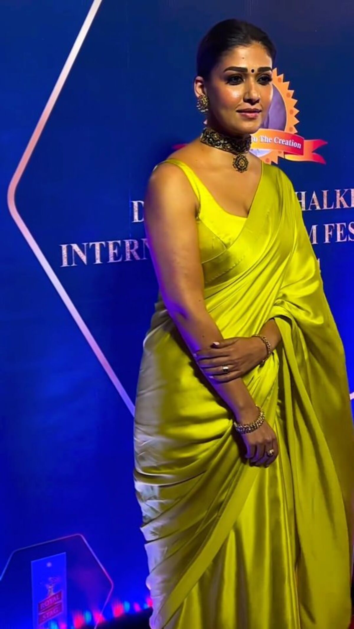Nayanthara saree in fuction yellow photo