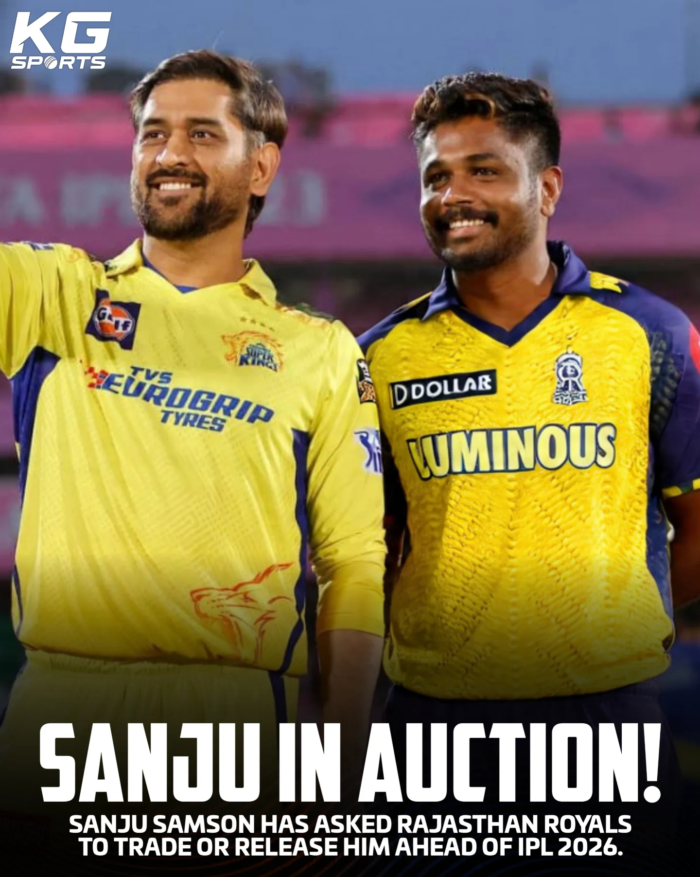 Sanju samson in csk ashwin out