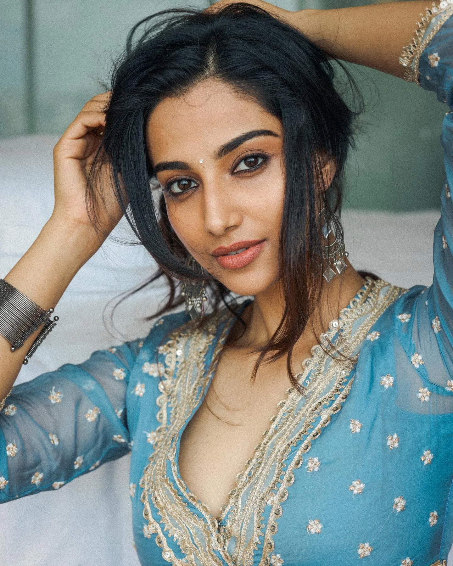 Menakshi chaudhary in hot dress