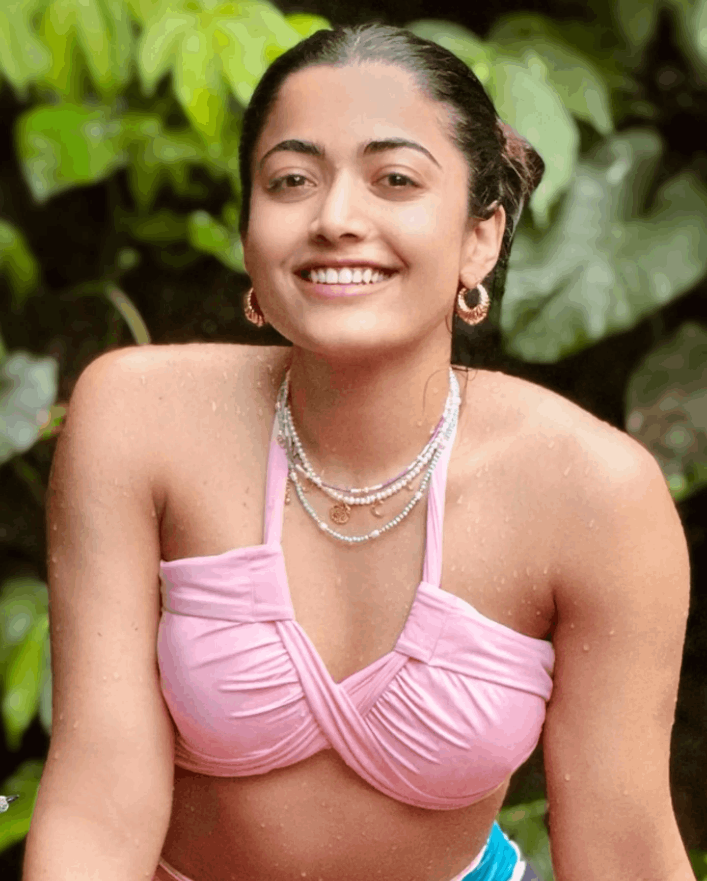 Rashmika mandanna in pool dress