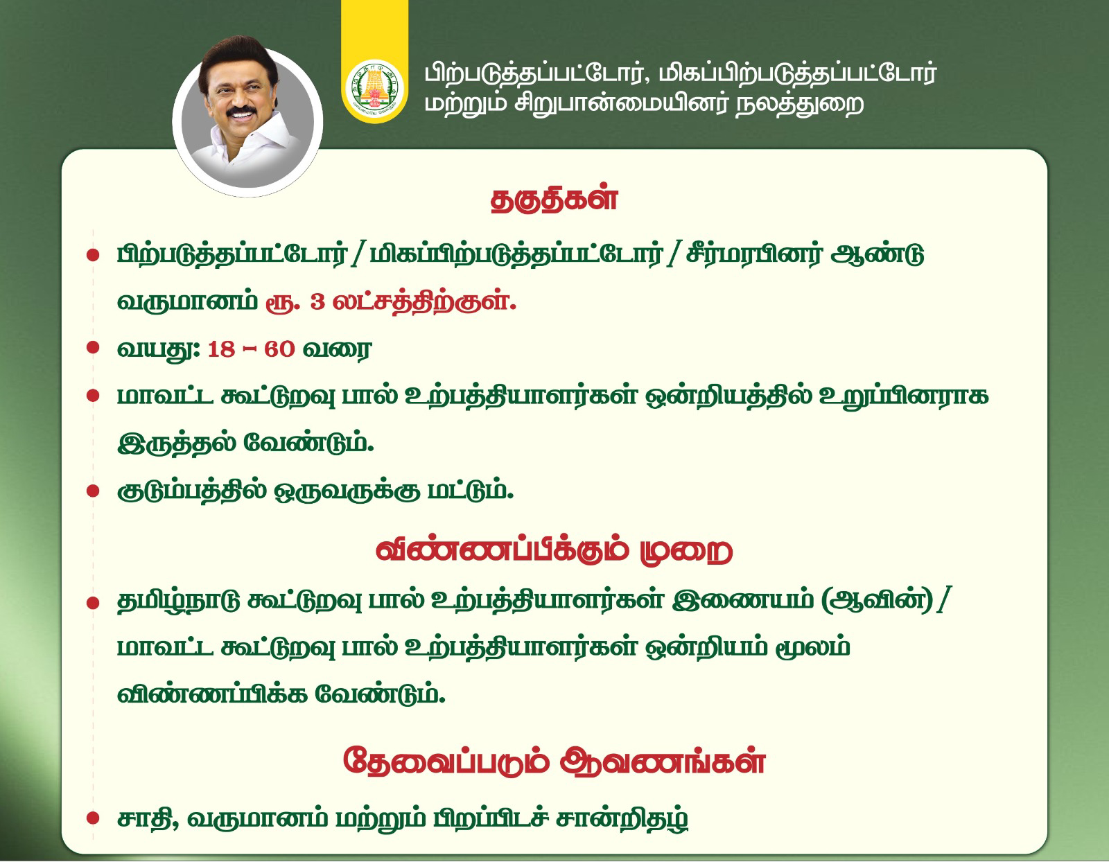 Goverment loan in online tamilnadu